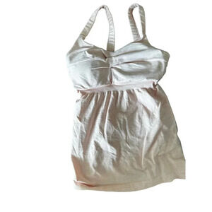 Athleta Women's White Nylon Blend Sleeveless Twist Front Padded Tank Top Size XS